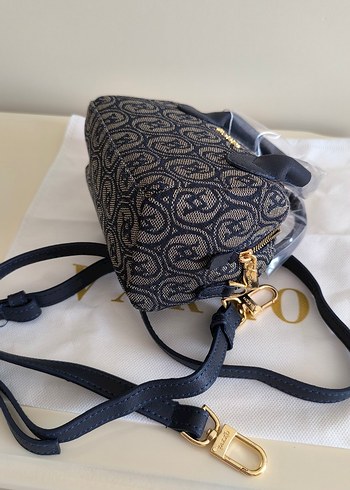 Vakko kumaş lacivert Çanta 10x15 mini-3 kademeli aski - Görsel 6