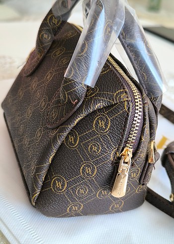 Vakko Kahverengi Deri Kadın Çanta 10x15 mini-3 kademeli aski - Görsel 6