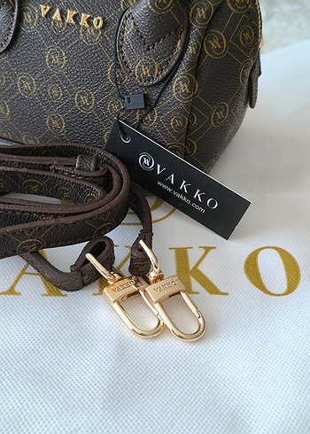 Vakko Kahverengi Deri Kadın Çanta 10x15 mini-3 kademeli aski - Görsel 5