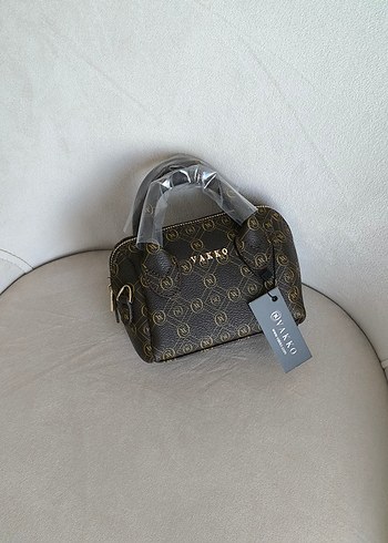 Vakko Kahverengi Deri Kadın Çanta 10x15 mini-3 kademeli aski - Görsel 4