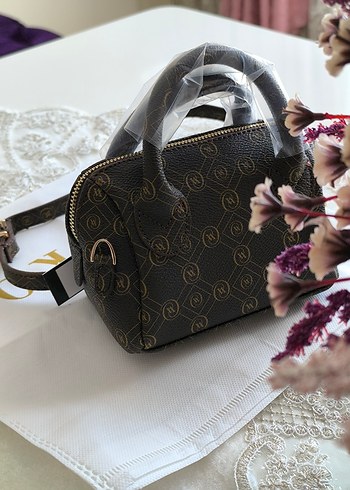 Vakko Kahverengi Deri Kadın Çanta 10x15 mini-3 kademeli aski - Görsel 2