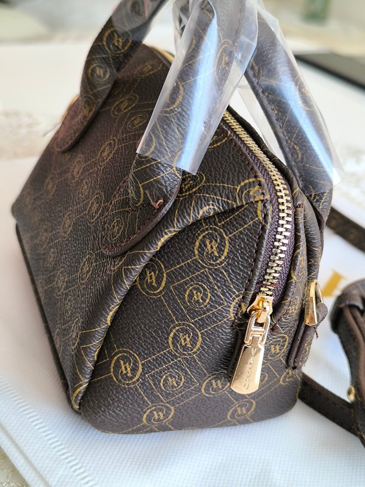 Vakko Kahverengi Deri Kadın Çanta 10x15 mini-3 kademeli aski - Görsel 4