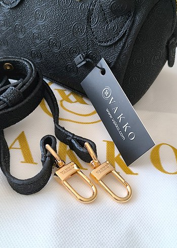 Vakko Siyah Deri Kadın Çanta 10x15 mini-3 kademeli aski - Görsel 3