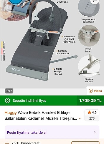 0 - 13 kg Beden gri Renk Huggy wave anne kucagi gri