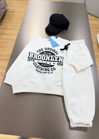 Beyaz Baskılı Kız Eşofman Takımı 2'li - Görsel 4