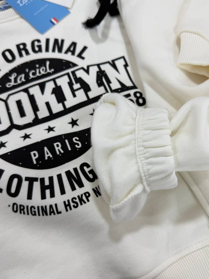 Beyaz Baskılı Kız Eşofman Takımı 2'li - Görsel 3