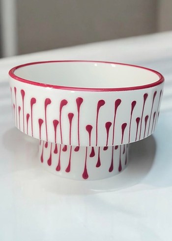 Kırmızı Desenli Renkli 2 Adet Kase - Görsel 2