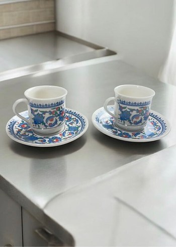 Şık Desenli Türk Kahvesi Seti Porselen - Görsel 5