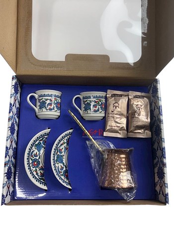 Şık Desenli Türk Kahvesi Seti Porselen - Görsel 2