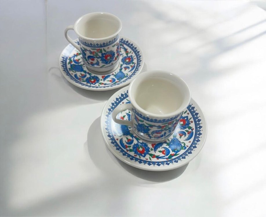 Şık Desenli Türk Kahvesi Seti Porselen - Görsel 3