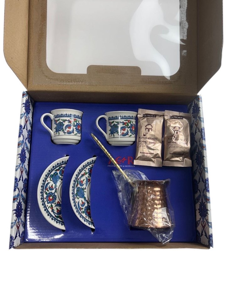 Şık Desenli Türk Kahvesi Seti Porselen - Görsel 2