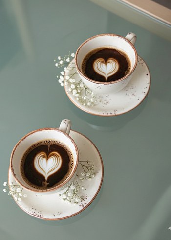 Şık Porselen 2li Kahve Fincanı ve Tabağı Seti - Görsel 8