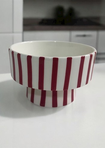 Çizgili Renkli Seramik Kase - Görsel 3