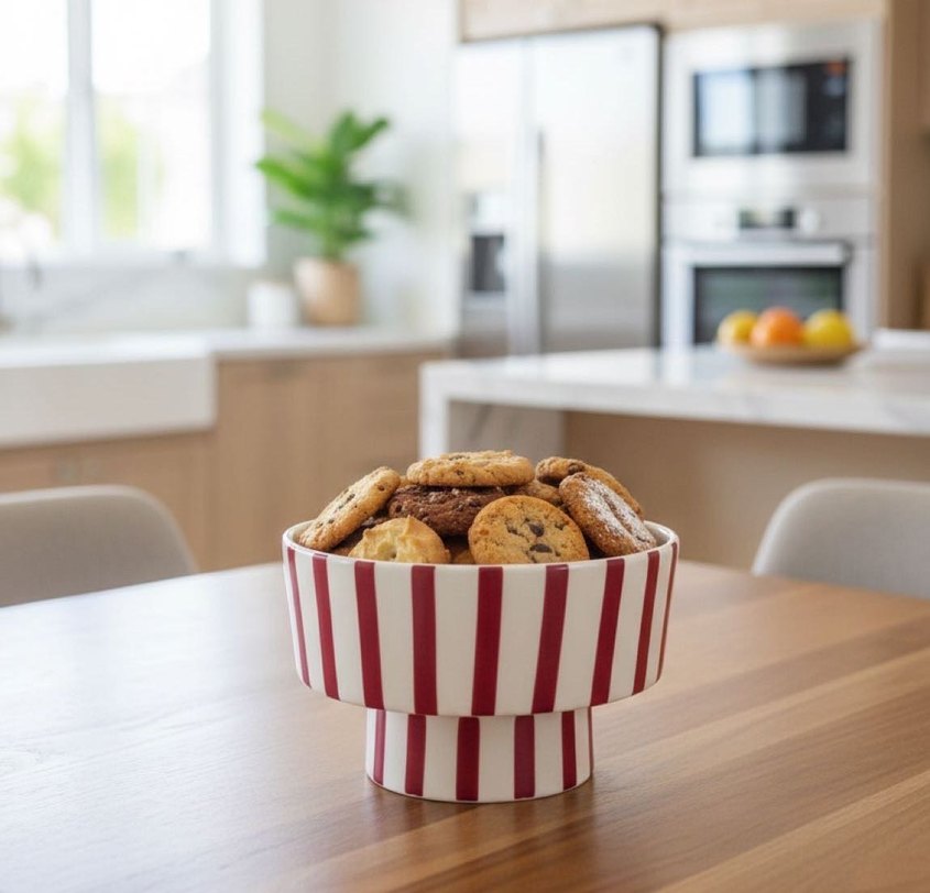 Çizgili Renkli Seramik Kase - Görsel 2