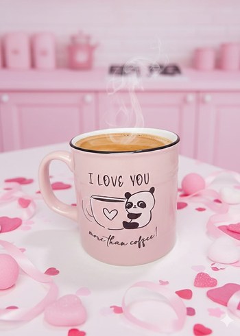 Pembe Sevgili Temalı Seramik Kupa - Görsel 3