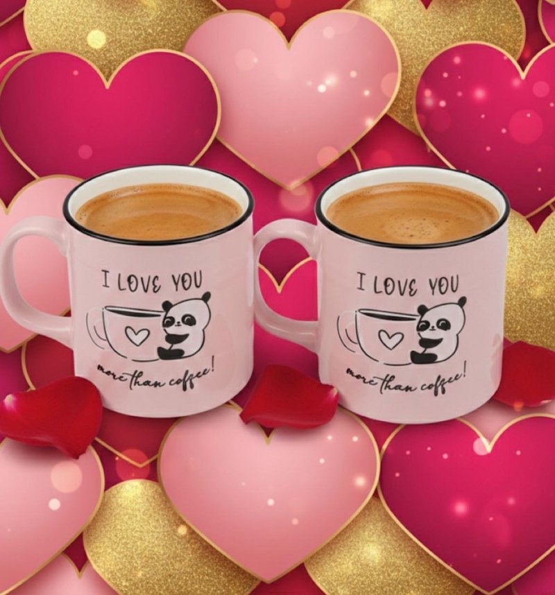 Pembe Sevgili Temalı Seramik Kupa - Görsel 4