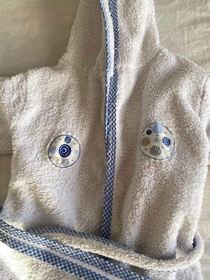 Kapüşonlu Erkek Çocuk Bornoz Beyaz - Görsel 3