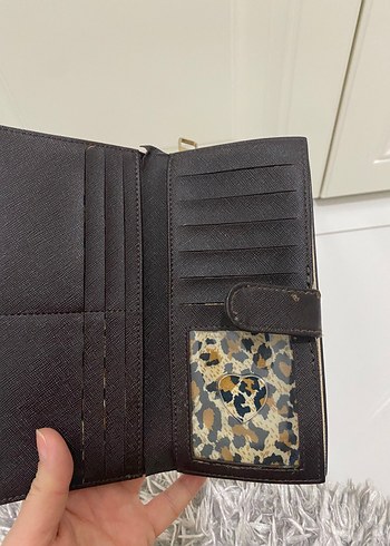 Bej Baskılı Deri Kadın Cüzdanı - Görsel 3