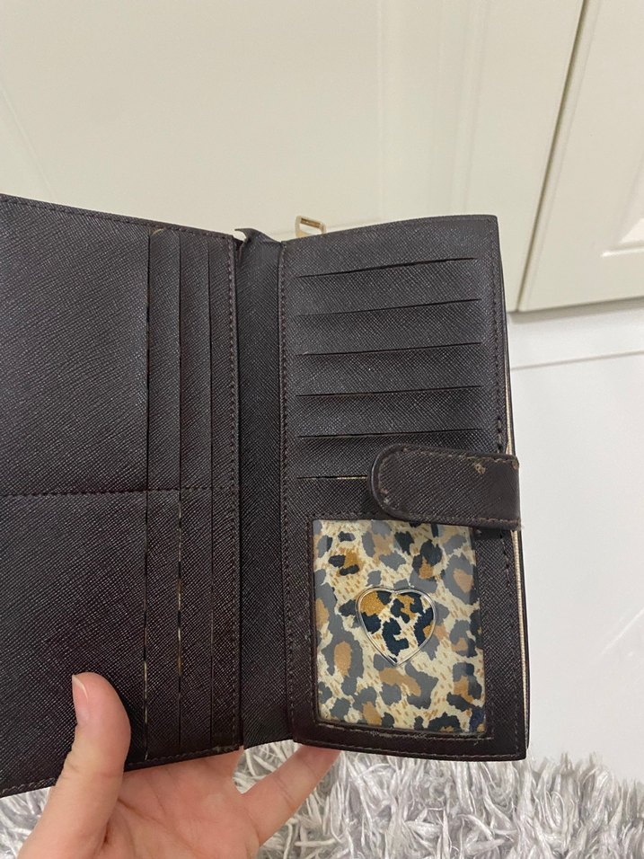 Bej Baskılı Deri Kadın Cüzdanı - Görsel 3