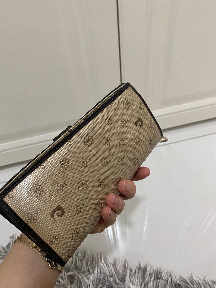 Bej Baskılı Deri Kadın Cüzdanı - Görsel 2