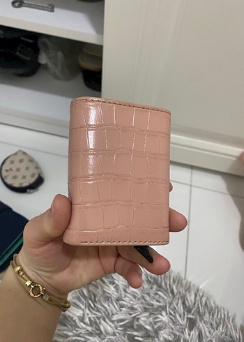 Otomatik kartlı Pembe Deri Kadın Cüzdanı - Görsel 4