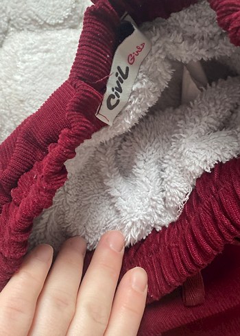 Bordo Nakışlı Bohem Kız Pantolonu - Görsel 7