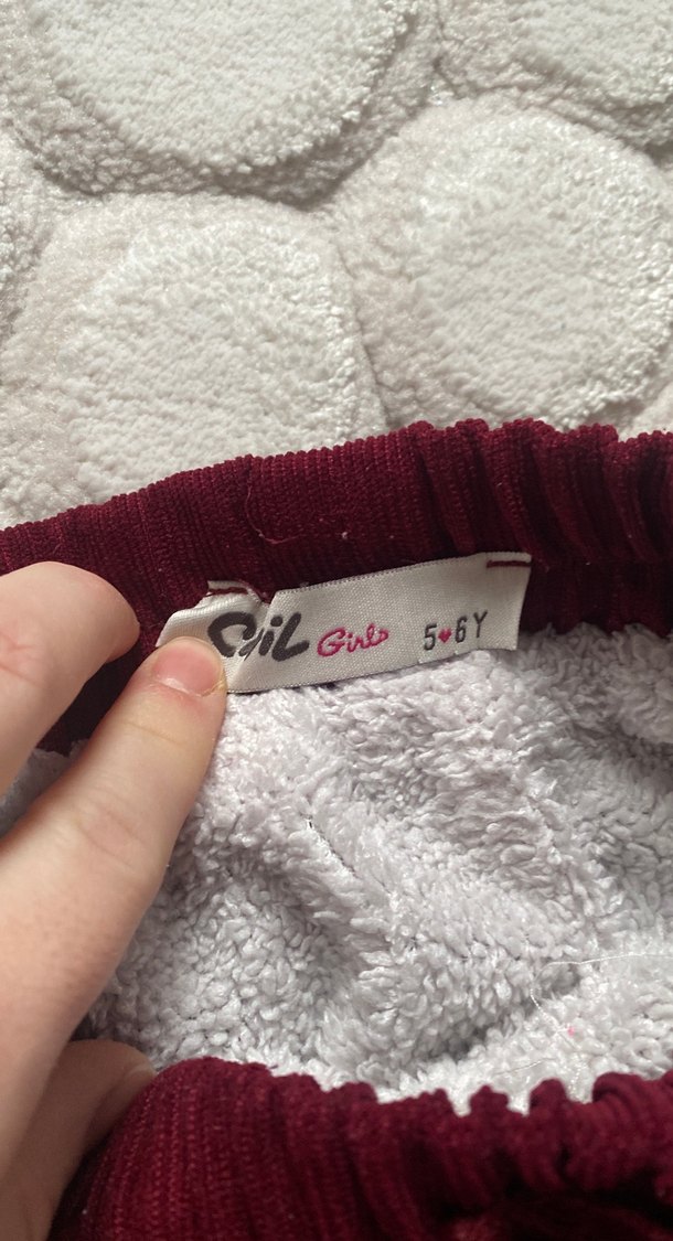 Bordo Nakışlı Bohem Kız Pantolonu - Görsel 2