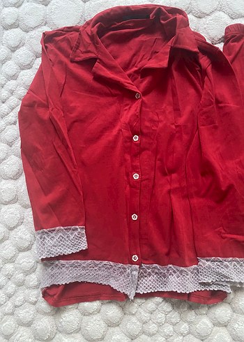 Kırmızı Bohem Kadın Pijama Takımı - Görsel 2