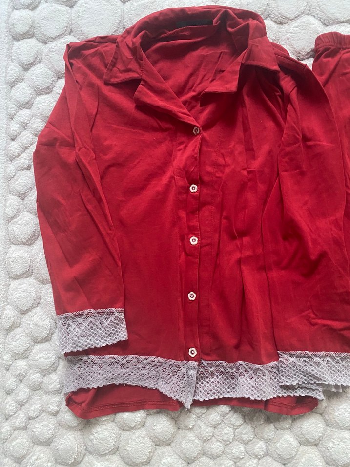 Kırmızı Bohem Kadın Pijama Takımı - Görsel 2