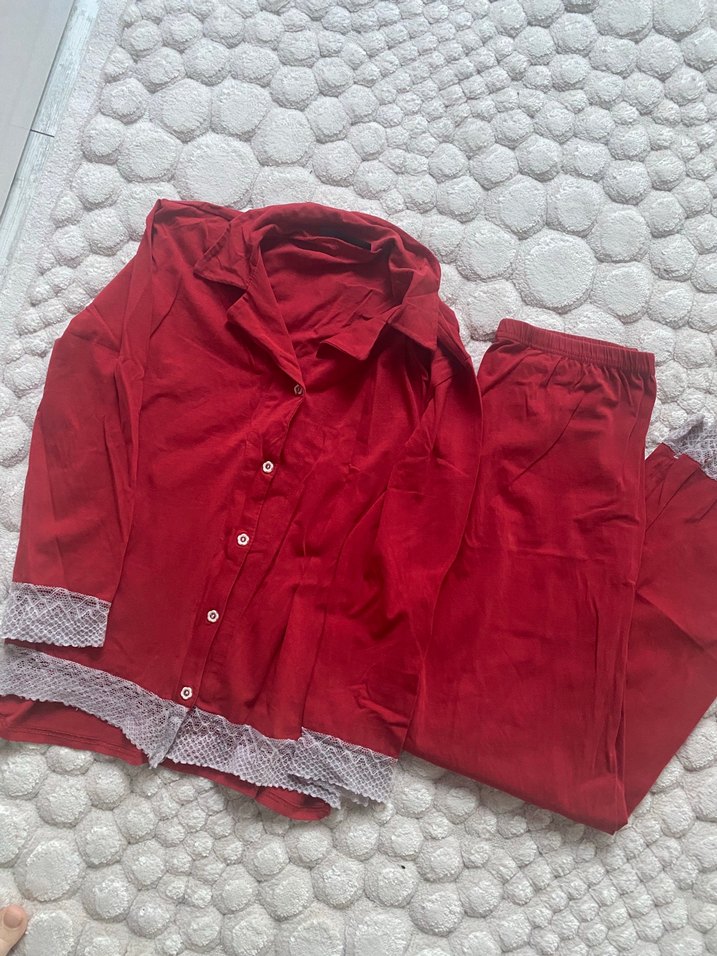 Kırmızı Bohem Kadın Pijama Takımı - Görsel 4