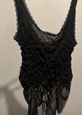 Dantel Detaylı Siyah Gotik Büstiyer - Görsel 5