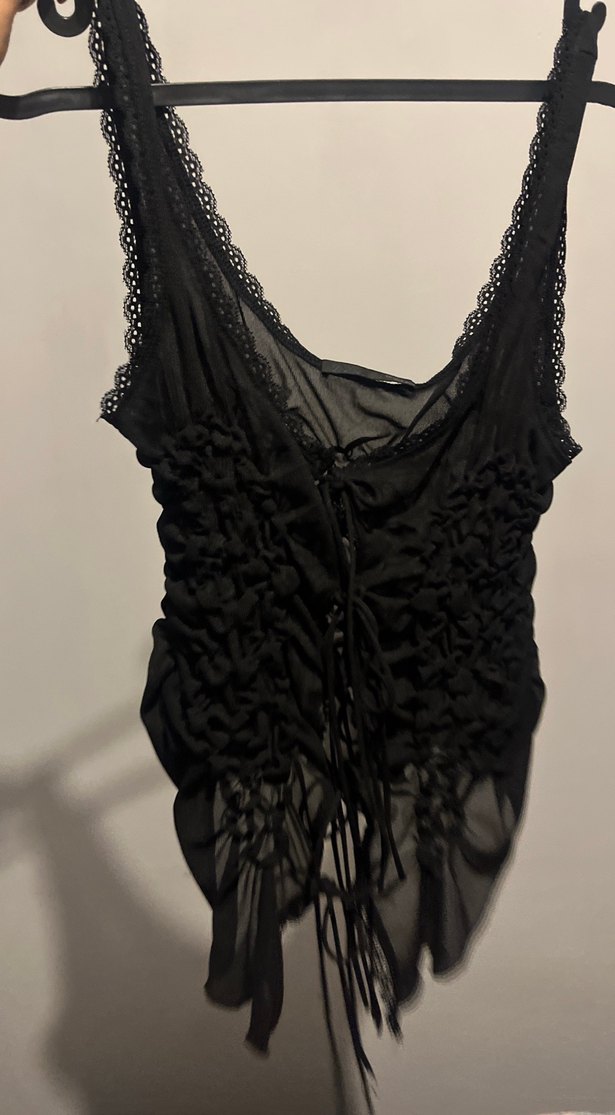 Dantel Detaylı Siyah Gotik Büstiyer - Görsel 5