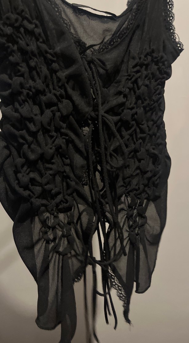 Dantel Detaylı Siyah Gotik Büstiyer - Görsel 4