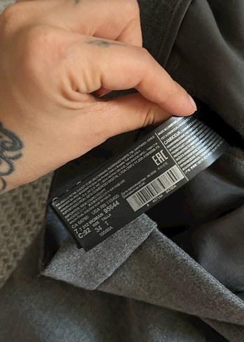 34 Beden gri Renk Gri Kemer Detaylı Keten Kumaş Kadın Pantolon
