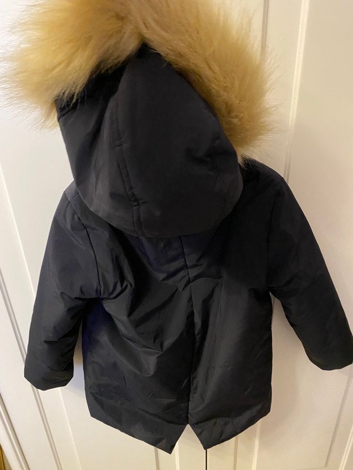 Çocuk Lacivert Kürklü Mont - Görsel 4