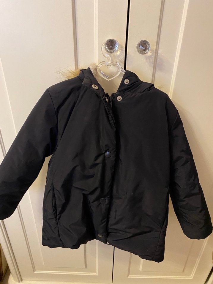 Çocuk Lacivert Kürklü Mont - Görsel 5