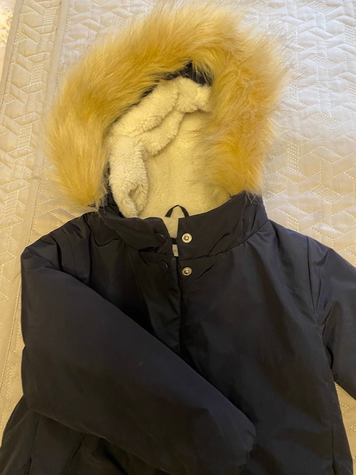 Çocuk Lacivert Kürklü Mont - Görsel 2