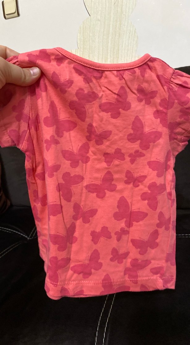 Kız Çocuk Pembe Baskılı Pamuk Tişört - Görsel 2