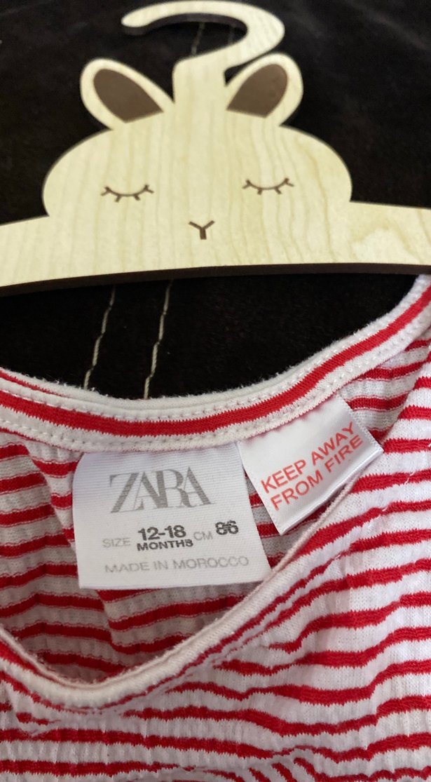 Kız Çocuk Kırmızı Çizgili Fırfırlı Triko Atlet - Görsel 2