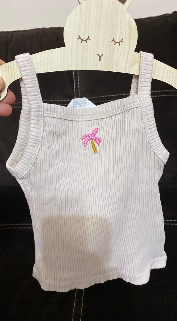 Nakışlı Beyaz Kız Çocuk Askılı Atlet - Görsel 2