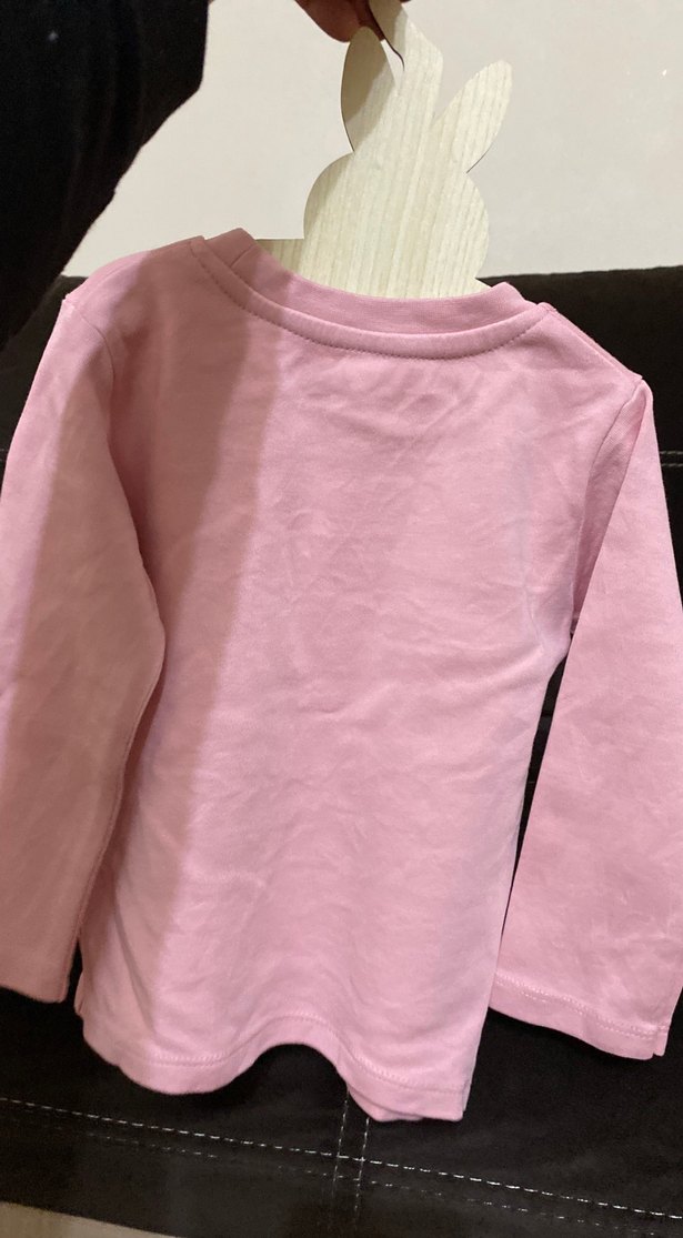 Kız Çocuk Pembe Uzun Kollu Basic Tişört - Görsel 2