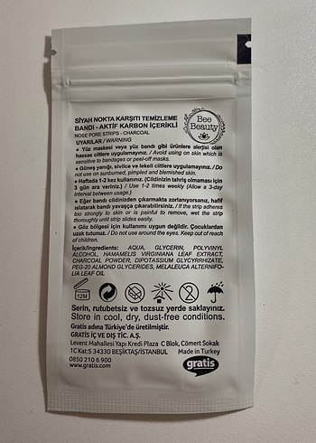 Bee Beauty Aktif Karbon Siyah Nokta Bandı - Görsel 2