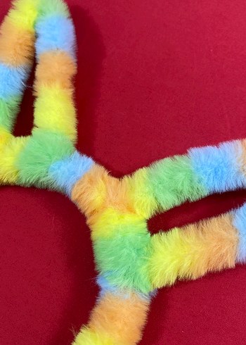 Renkli Tüylü Tavşan Kulaklı Saç Bandı - Görsel 2