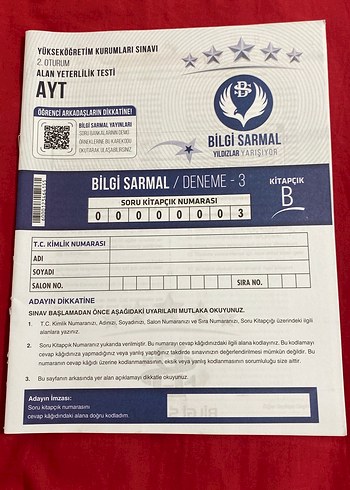 Bilgi Sarmal AYT Denemesi
