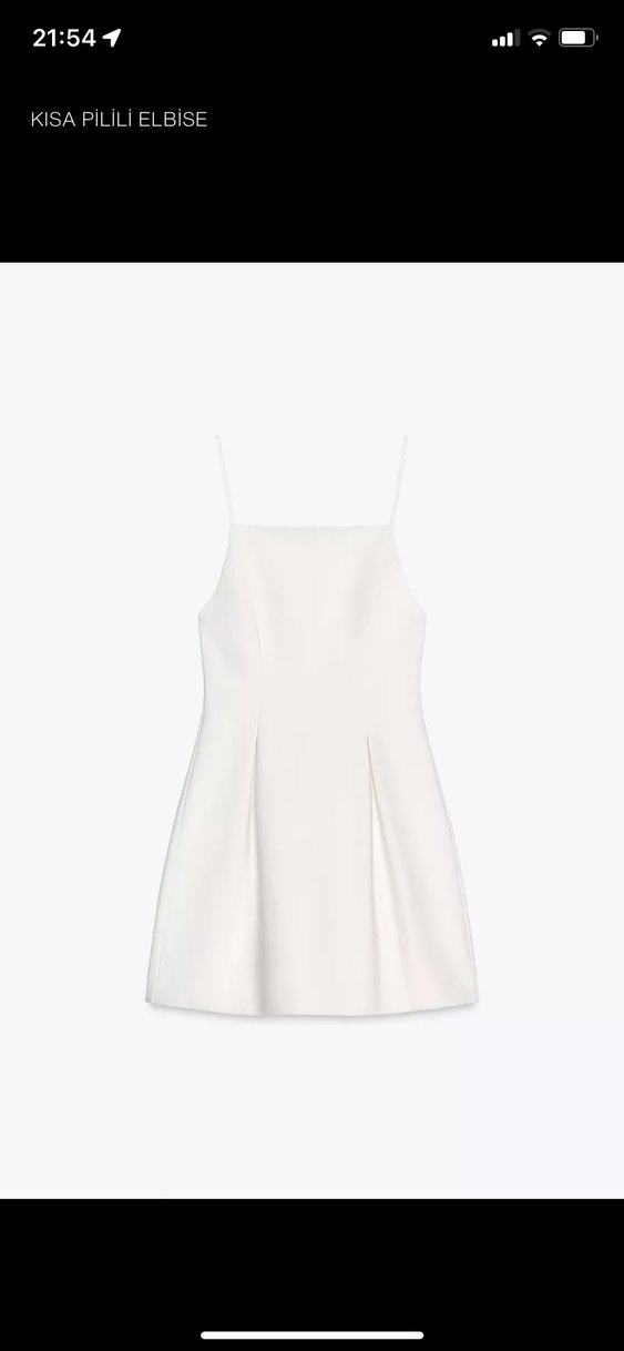 Beyaz mini elbise - Görsel 4