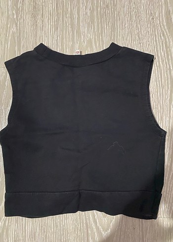 Siyah  Kolsuz Crop Top - Görsel 5