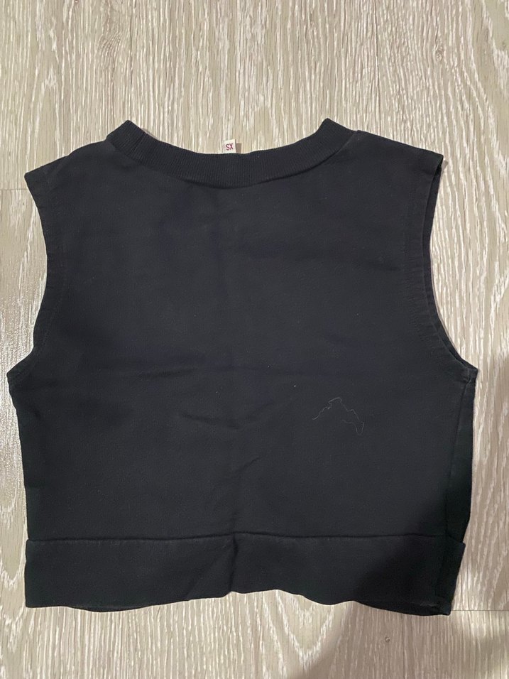 Siyah  Kolsuz Crop Top - Görsel 5