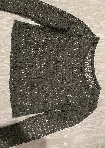 Kahverengi file crop bluz - Görsel 2