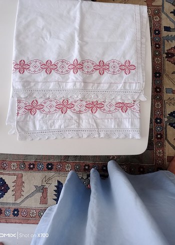 Diğer Nakışlı Beyaz karyola etegi