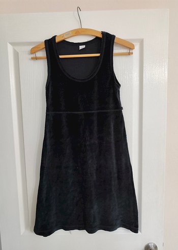 Siyah Süet Kolsuz Midi Elbise - Görsel 2